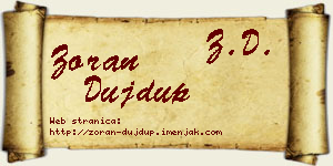 Zoran Dujdup vizit kartica